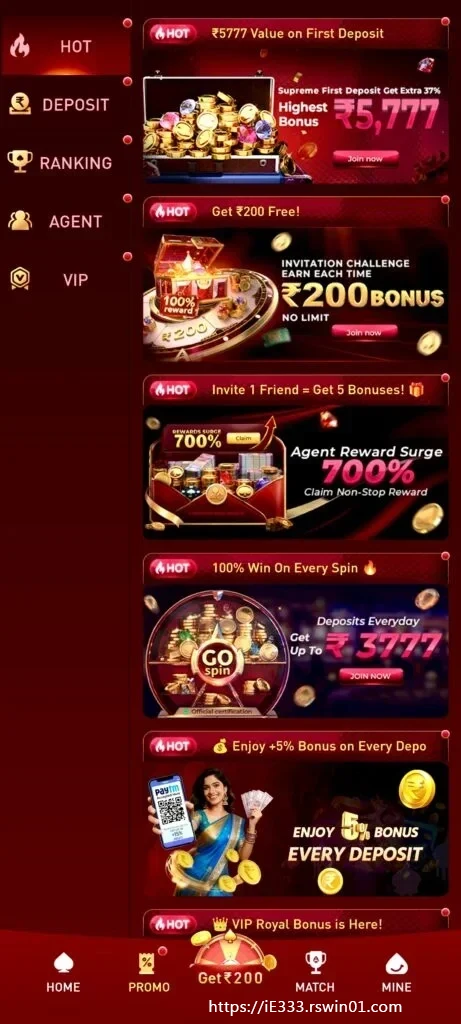 ie333 mobile campaign cards and detailed offer routes